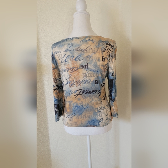 Custom Made Stylish Multicolor V-Neck Women's Top, Size Medium - Picture 2 of 2